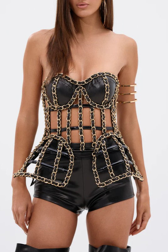 Chain Detail Bustier Top