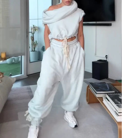 Cloud Teddy Vest Super Jogging Pants 2-Piece Set