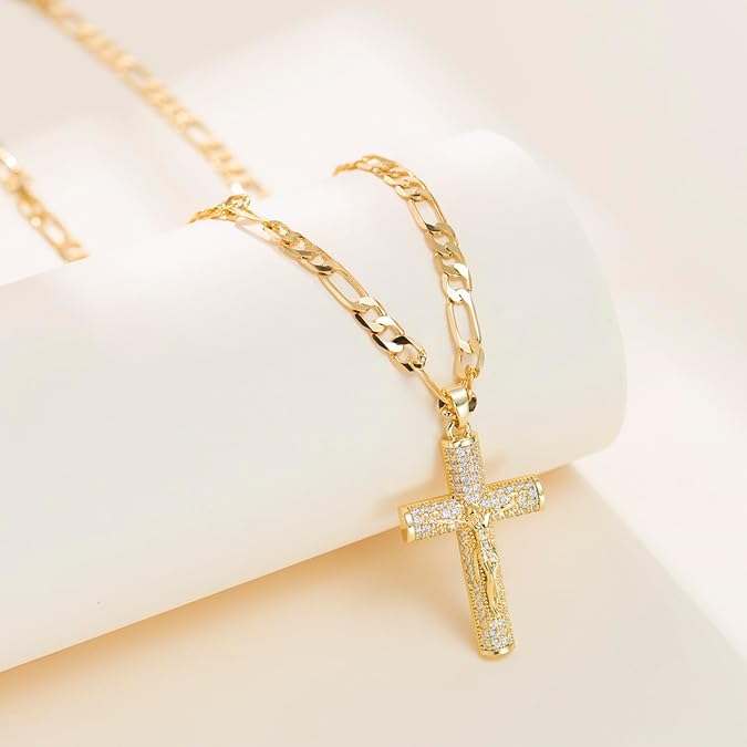Golden Figaro Chain Cross