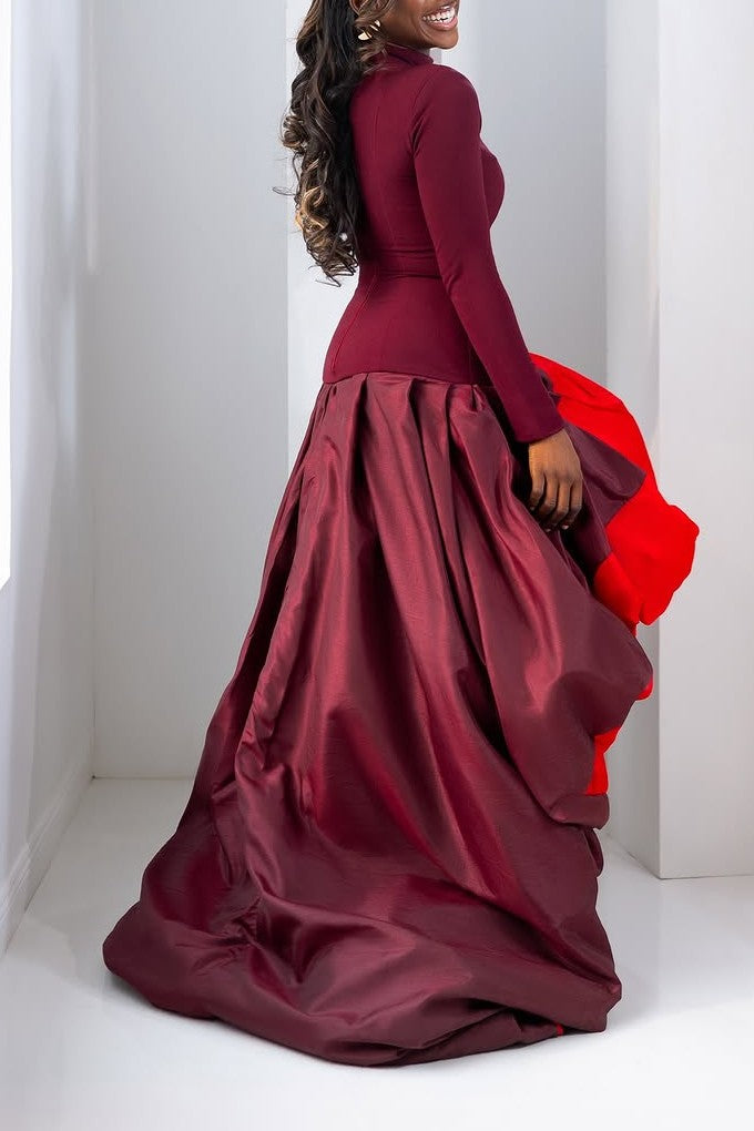 Vibrant rich textures bold silhouettes dress