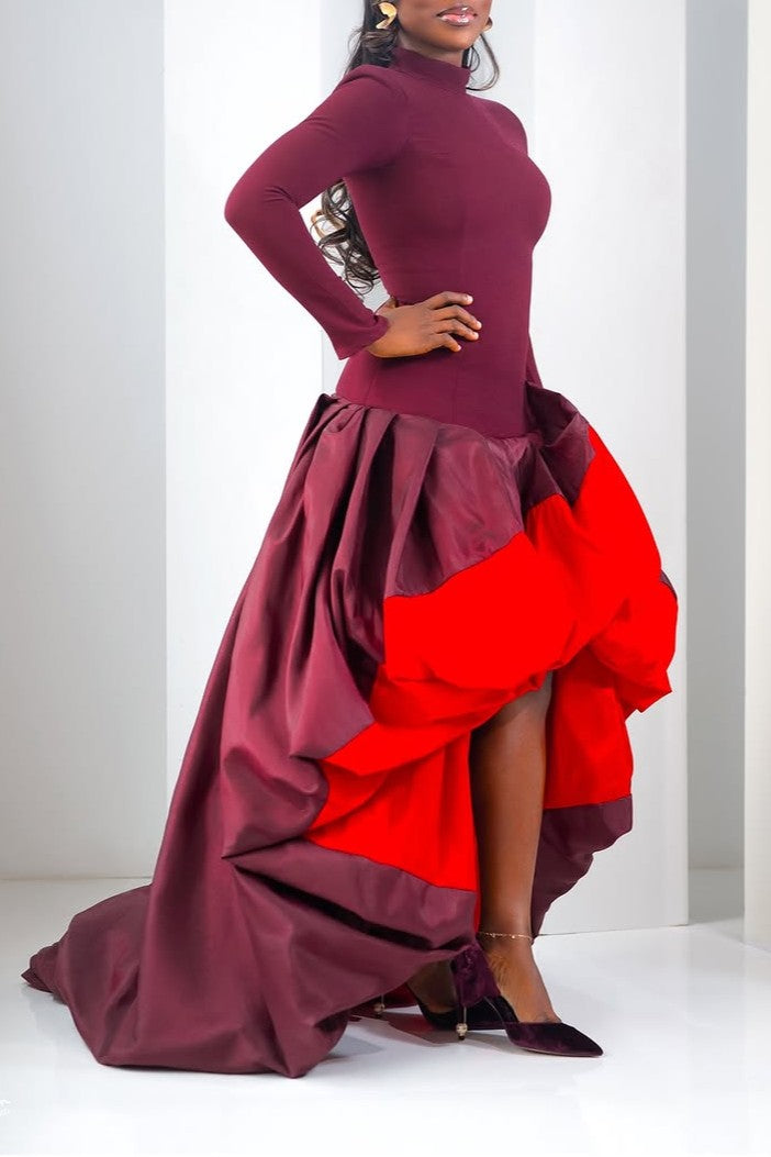 Vibrant rich textures bold silhouettes dress