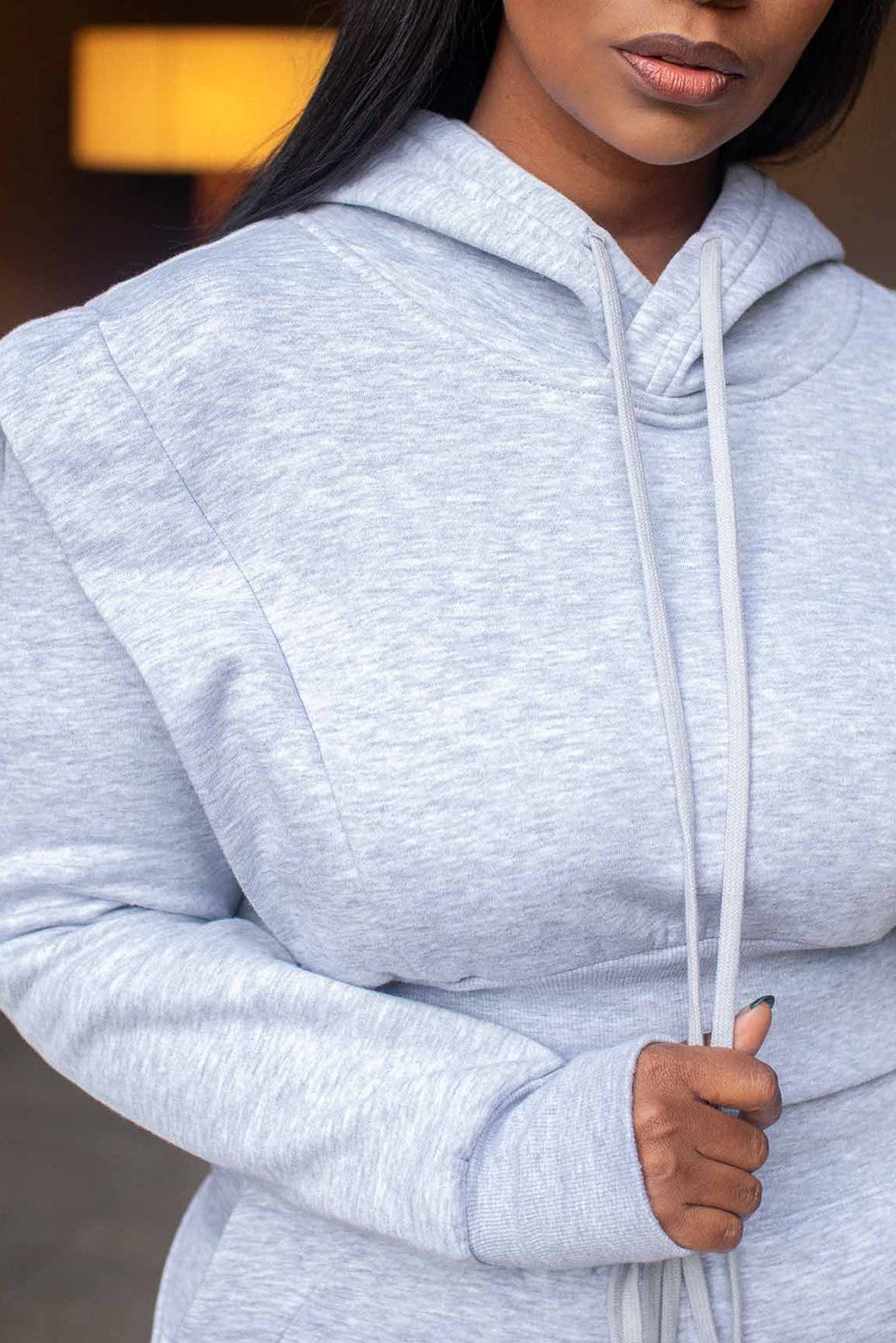 Cozy hooded sweatshirt and wide leg pants Set