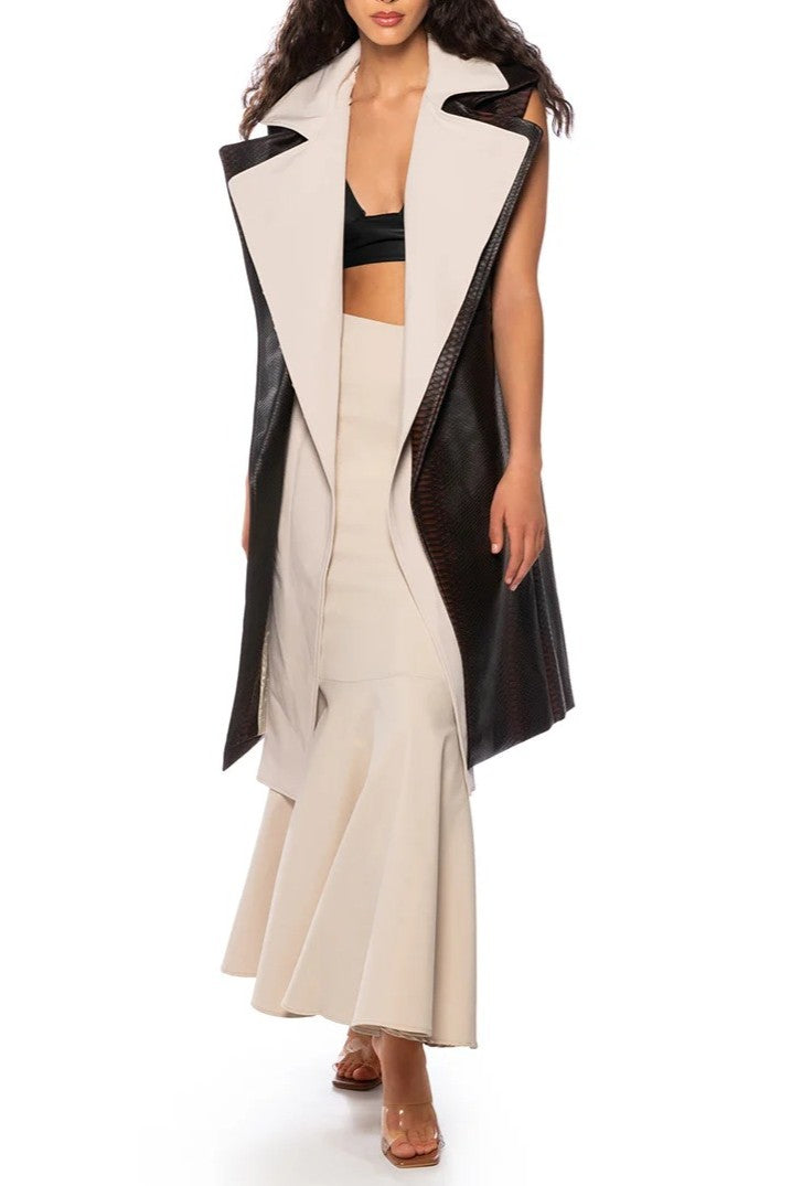 Double Collar Vest Coat
