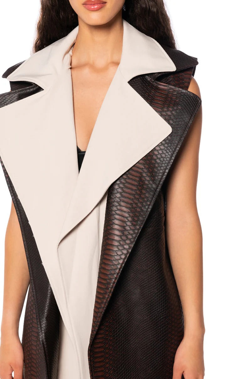 Double Collar Vest Coat