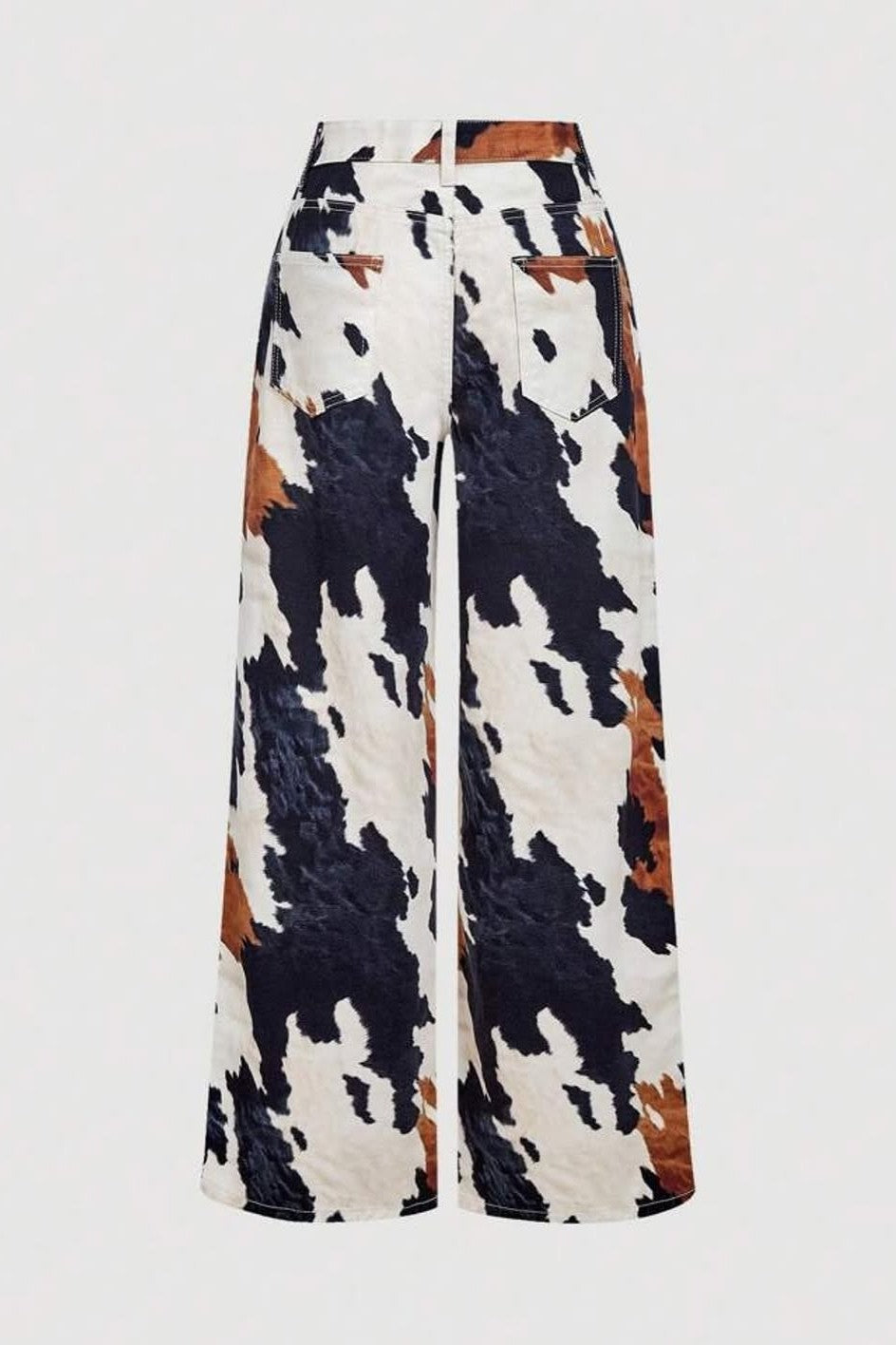 Multi Color Print Straight Leg Jeans