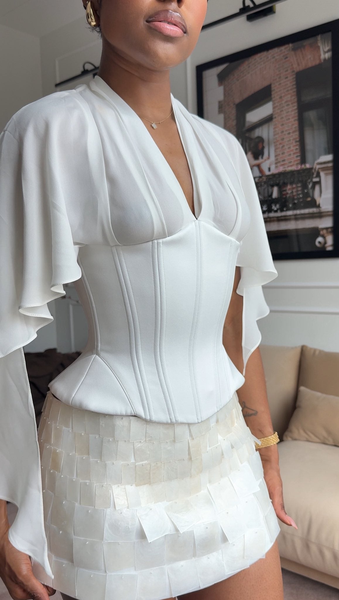 Lace-Back Solid Color Top