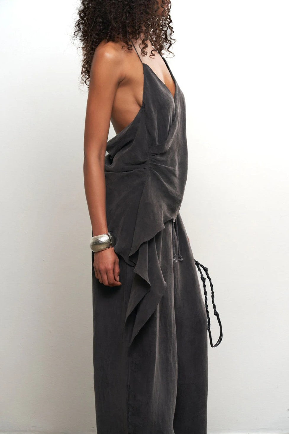 Cupro Draped Set -Top & Wide Leg Pant