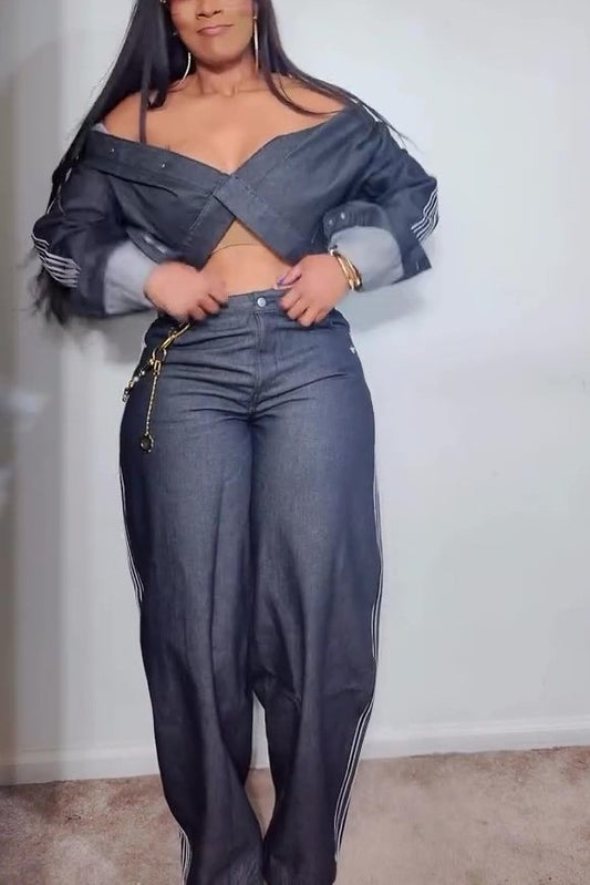 Premium Essentials Denim Jacket And Pants Set