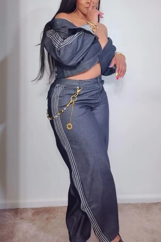 Premium Essentials Denim Jacket And Pants Set