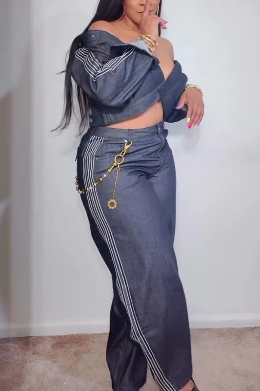 Premium Essentials Denim Jacket And Pants Set