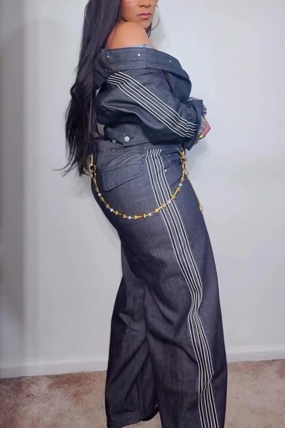 Premium Essentials Denim Jacket And Pants Set