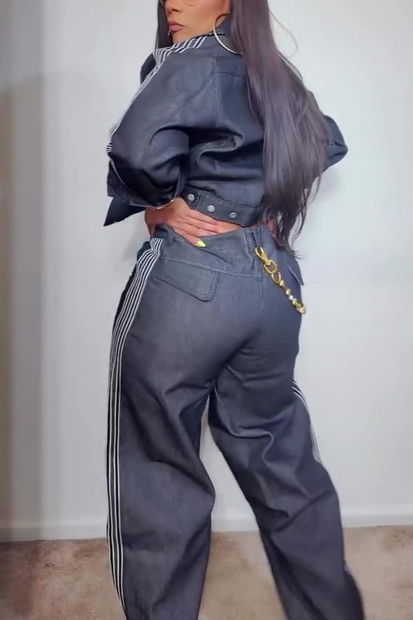 Premium Essentials Denim Jacket And Pants Set