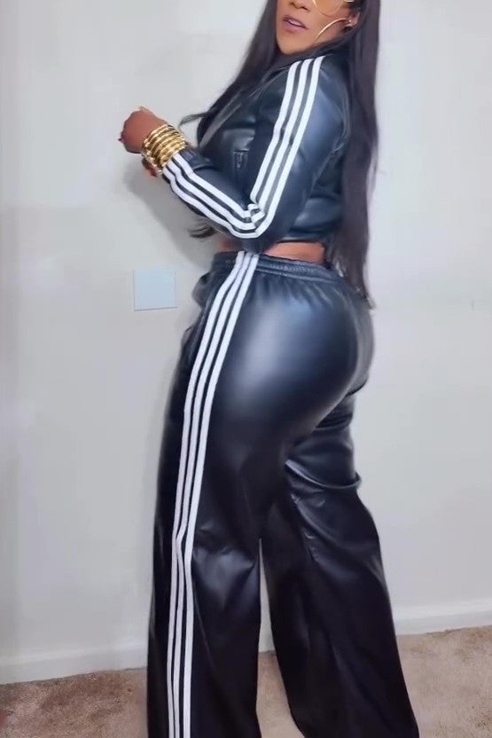 Classic Firehird pleather Track Jacket and Pants Set
