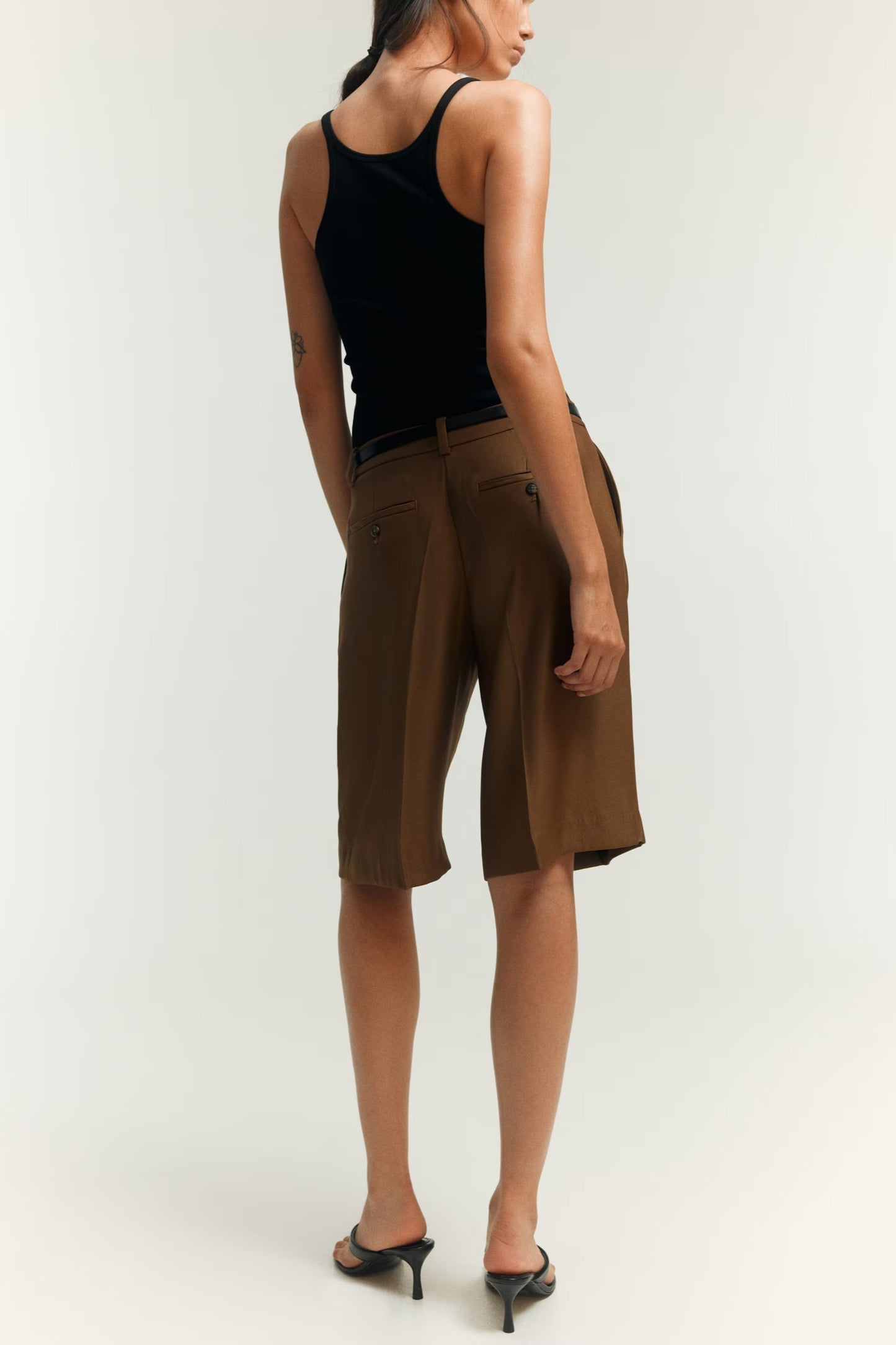 Woven blazer jacket and shorts set