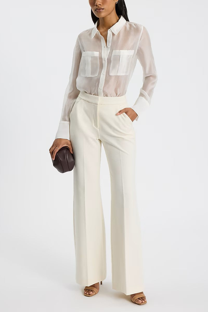 Sheer Crepe Double Pocket Relaxed Shirt