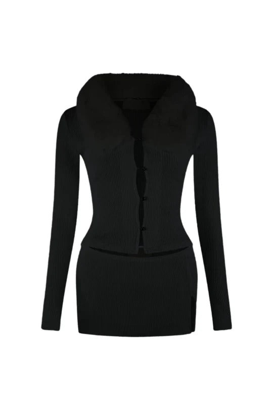 Be Fur Real Trim Top & Skirt SET