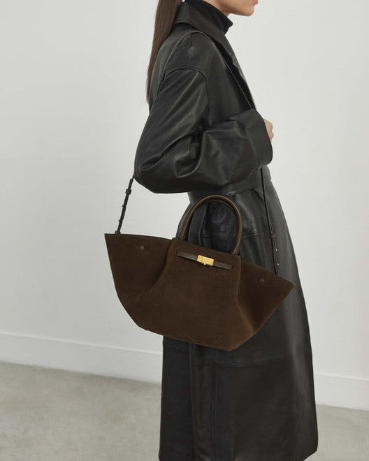 The midi mocha suede mocha smooth bag
