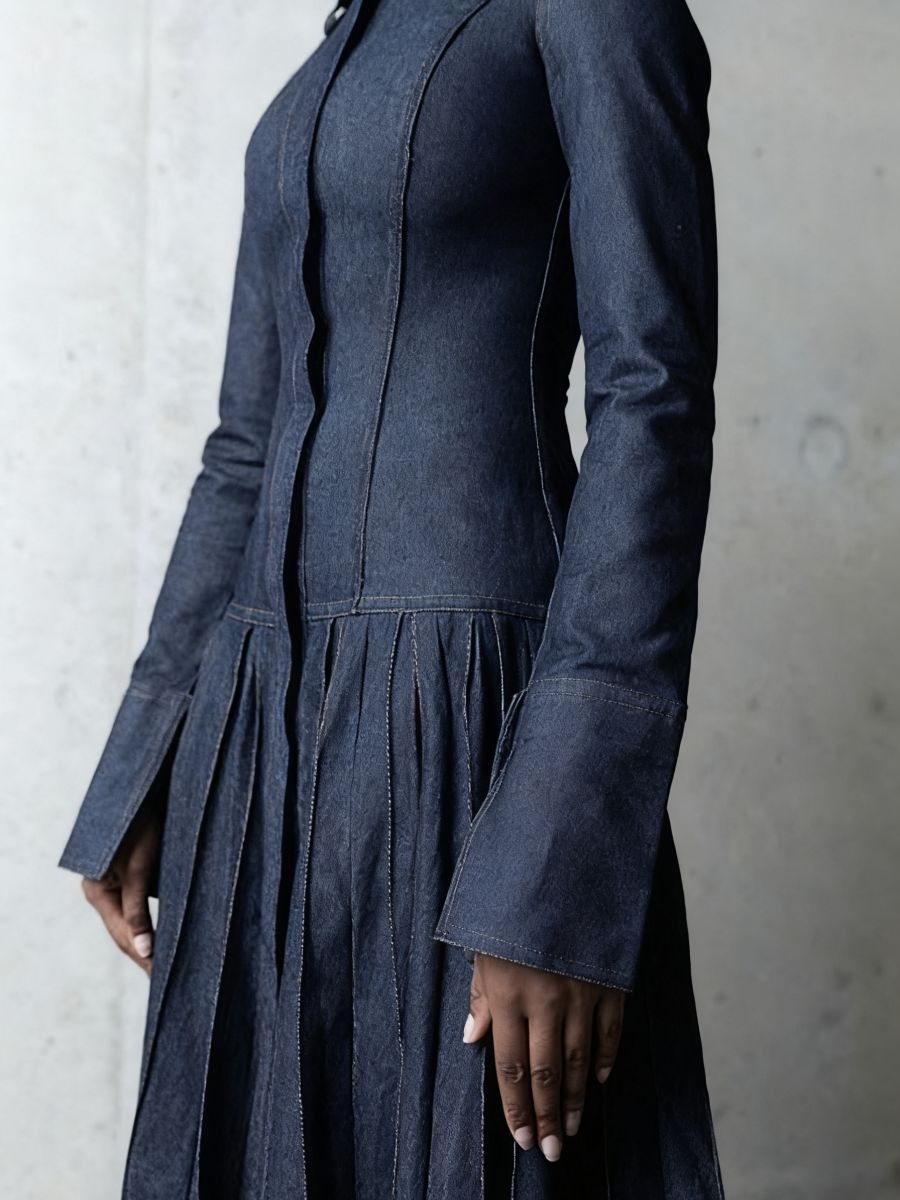 Stylish Long - length Denim Maxi Dress