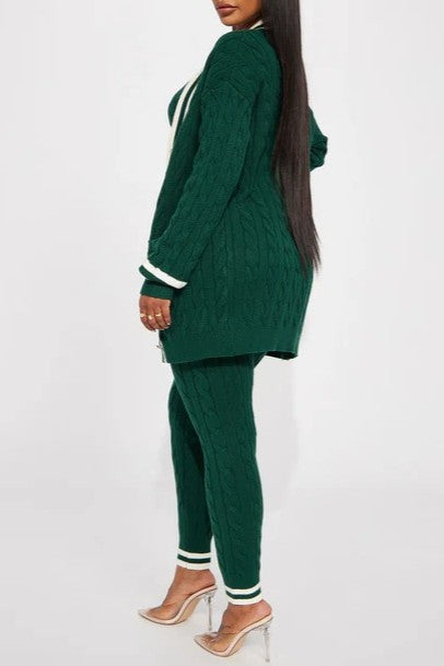 Cable Knit Sweater and Leggings 3-Piece Set