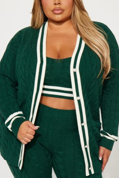 Cable Knit Sweater and Leggings 3-Piece Set