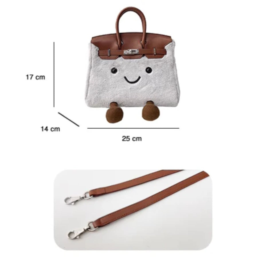 Faux Fur Jelly Cat Tote Bag In Leather