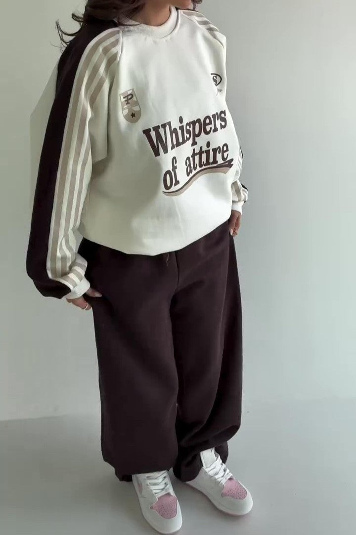 Whisper oversized sweatshirt and wide-leg pants set