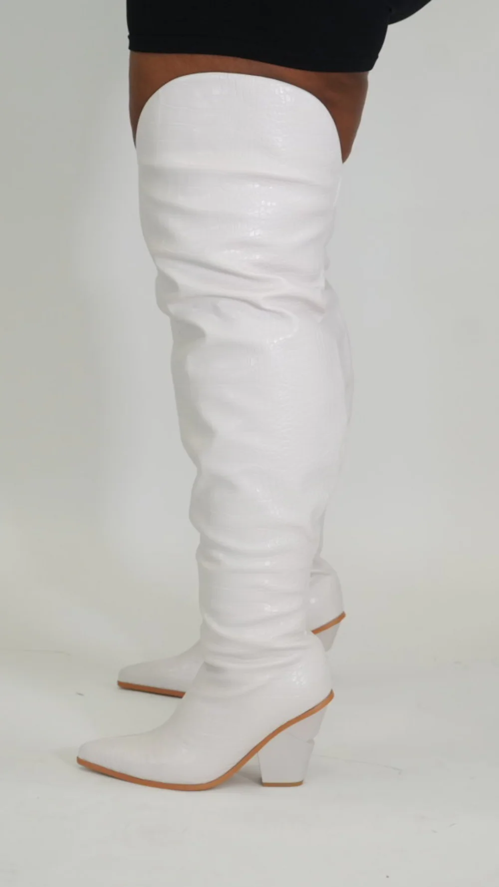 Wide Calf Thigh High Cowgirl Boots