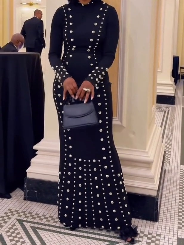 Vixen Studded Maxi Sweater Dress