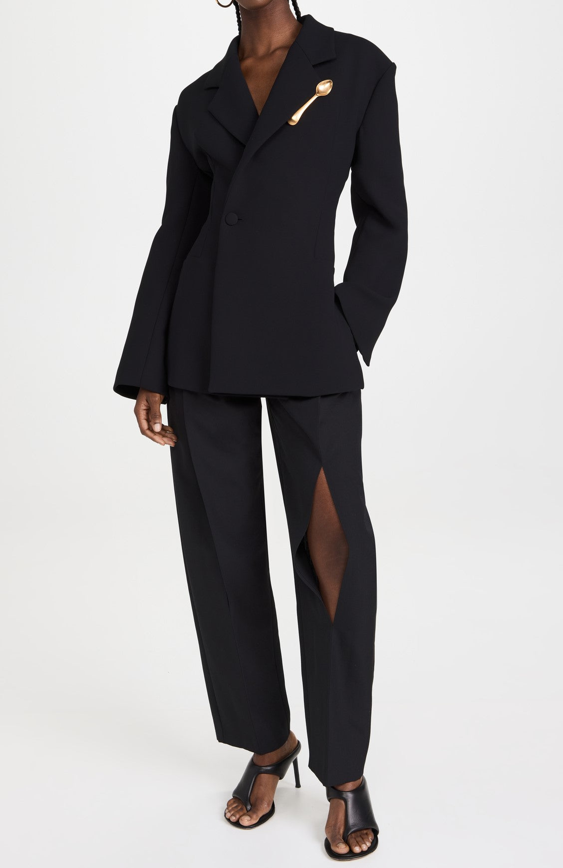 Scoop Embellished Backless Blazer
