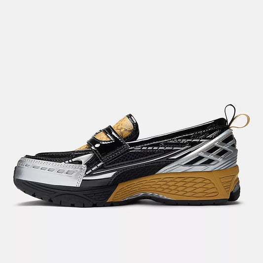 Metallic Snake Print Running Loafers