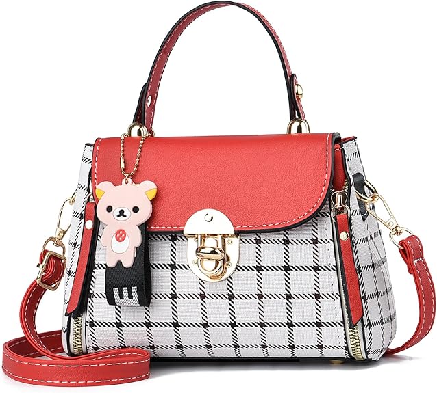 Plaid Pattern Satchel Crossbody Handbags