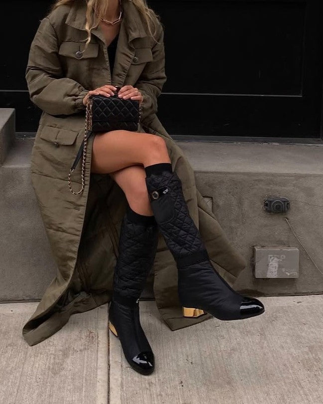 Convertible Down-filled Knee-high Boots