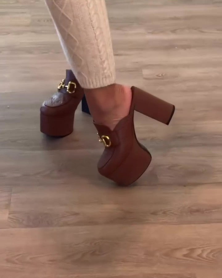 Women's Horsebit Platform Mules