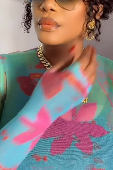 Chiffon Mesh Multi-colored Maxi Dress