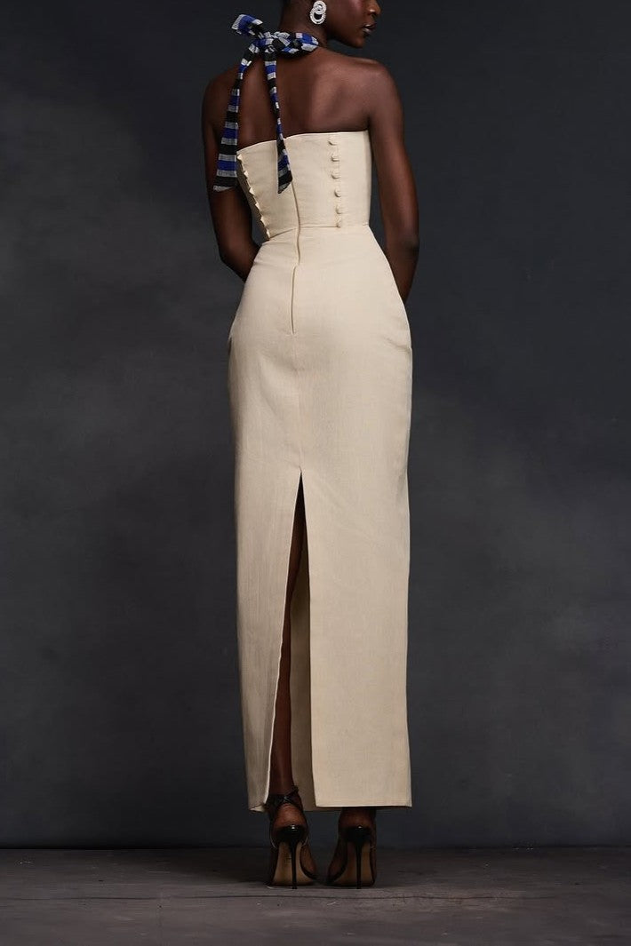 Face-shaped Design Slip Dress