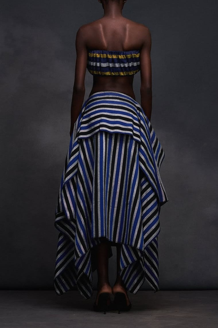 Dark Blue Oversized Midi Skirt