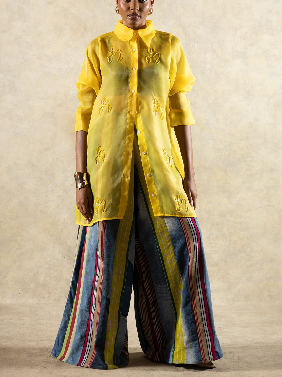 Organza Embroidered Shirt