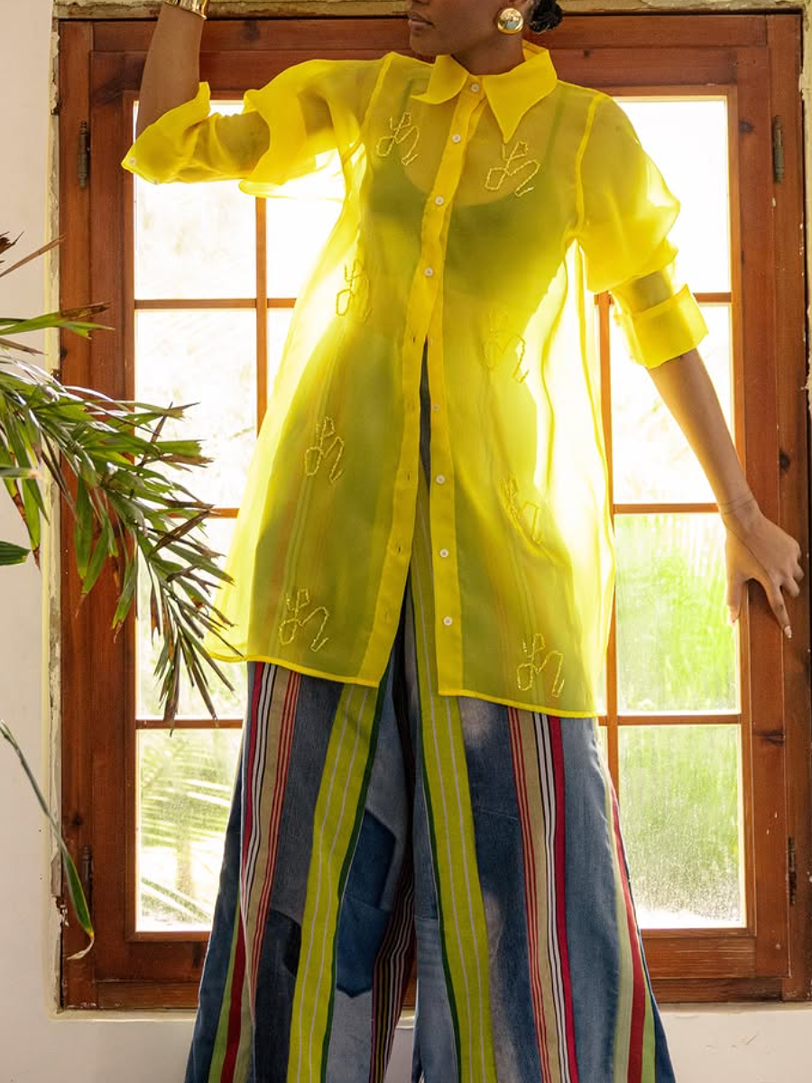 Organza Embroidered Shirt