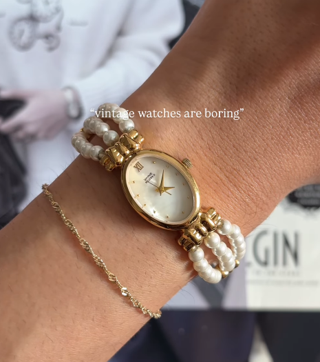 Elegant Vintage Pearls Watch