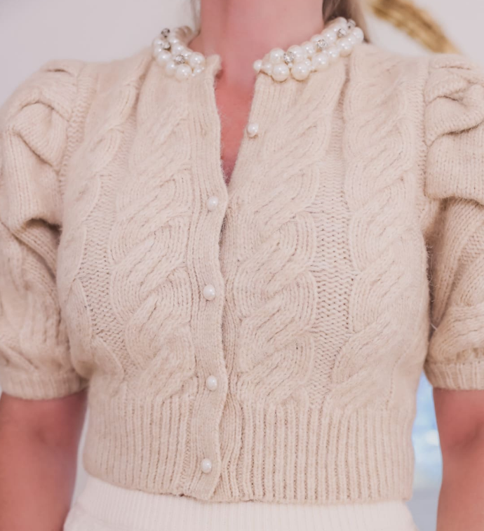 Elegant Pearl Sweater Cardigan