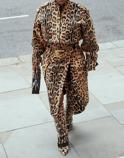 Leopard-print Bomber Jacket Set