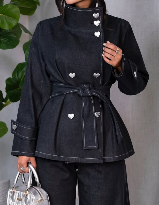 Adorable Stand Collar Denim Jacket
