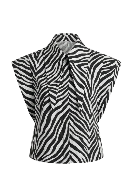 Sleeveless Statement Collar Shirt