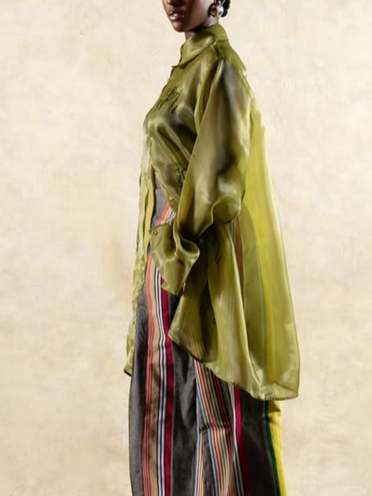 Organza Embroidered Shirt