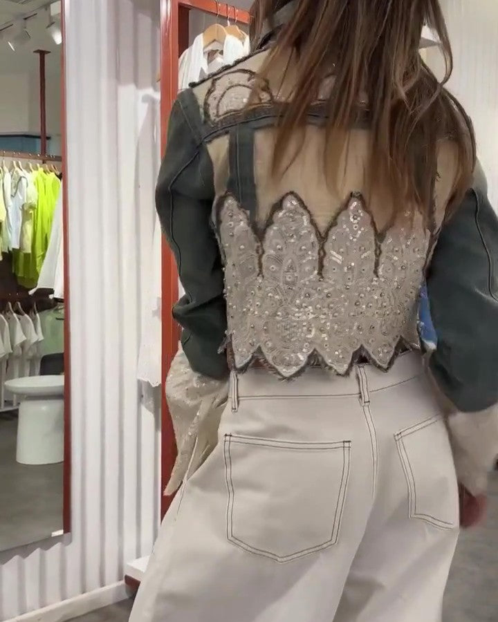 Dazzle Sequin Denim Jacket
