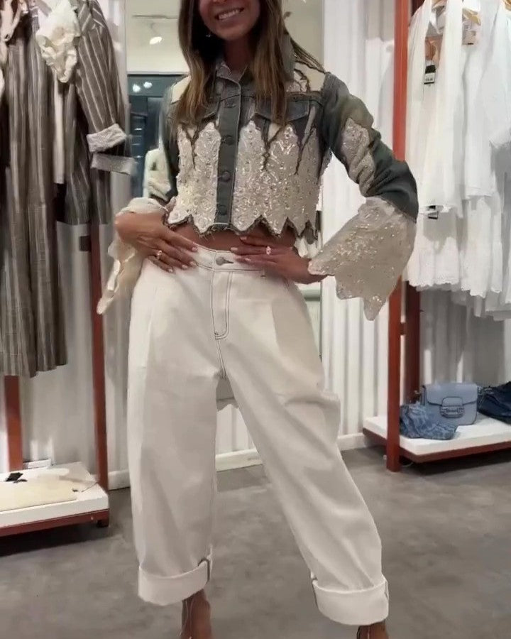 Dazzle Sequin Denim Jacket