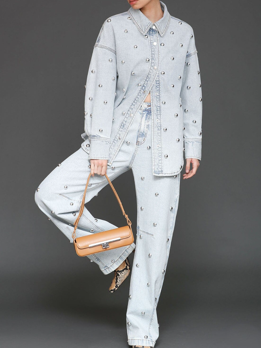 Studded Denim Suit