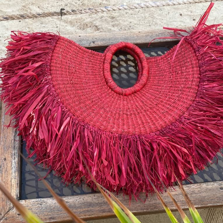 Tassel Handheld Straw Woven Bag Holiday Travel Woven Bag