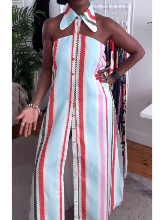 Shirt Collar Special Cut Dress