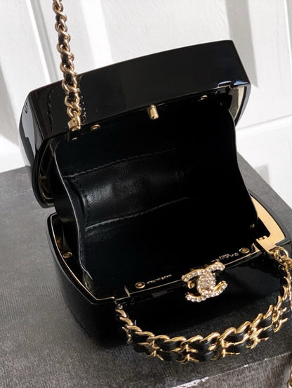 Gold and Diamond-encrusted Makeup Palette Crossbody Bag